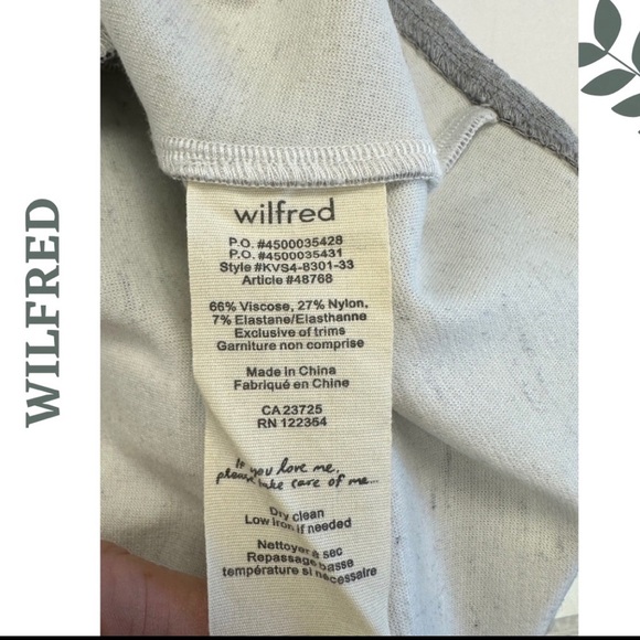 Wilfred Long Sleeve Knit Jersey Grey Mini Dress Pleated Skirt Size 0 - Picture 9 of 9